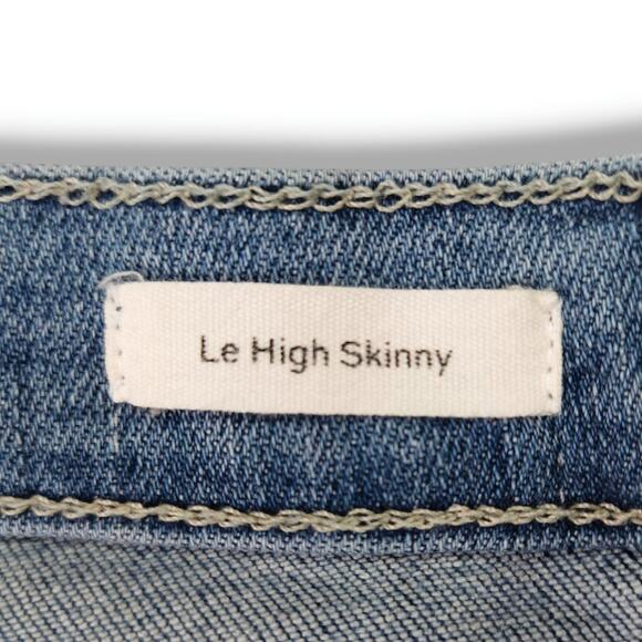 EUC Frame Le High Skinny Jeans 26x27 Mid-Rise Chew Hem Paltrow Denim Designer - Picture 6 of 10